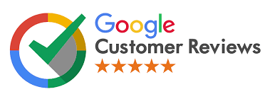 Google Customer Reviews logo with a multicolored checkmark and five orange stars below the text, indicating a high rating or positive customer feedback for Car Transport Fulton, NY services.